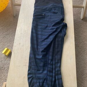 Striped Black and Blue Lululemon Leggings